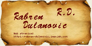 Rabren Dulanović vizit kartica